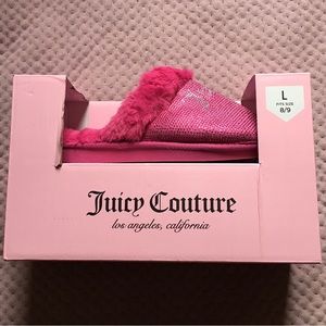 Juicy Couture PINK Slippers Size 8-9 NEw